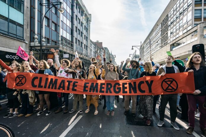 Extinction Rebellion climate change demonstration, London, UK