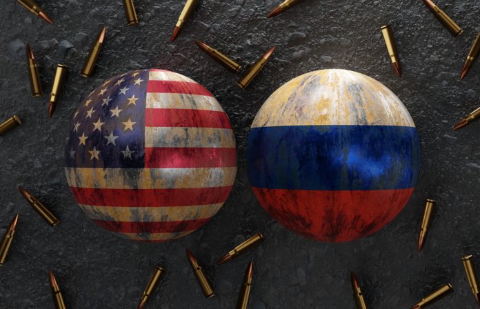 Usa,And,Russia,Military,Conflict.,United,States,And,Russian,Flags