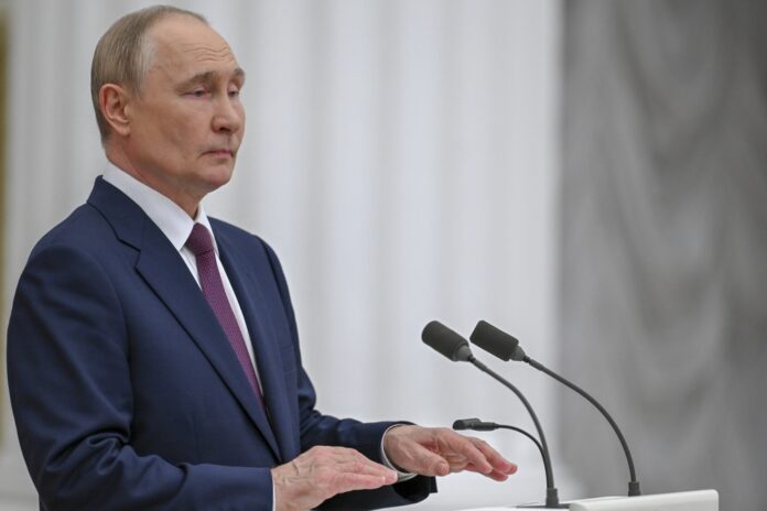 Russian,President,Vladimir,Putin,Made,Statements,At,A,Joint,Press